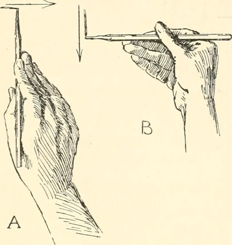 An illustration from Freehand perspective and sketching; principles and methods of expression in the pictorial representation of common objects, interiors, buildings and landscapes, 1916, leaf 21