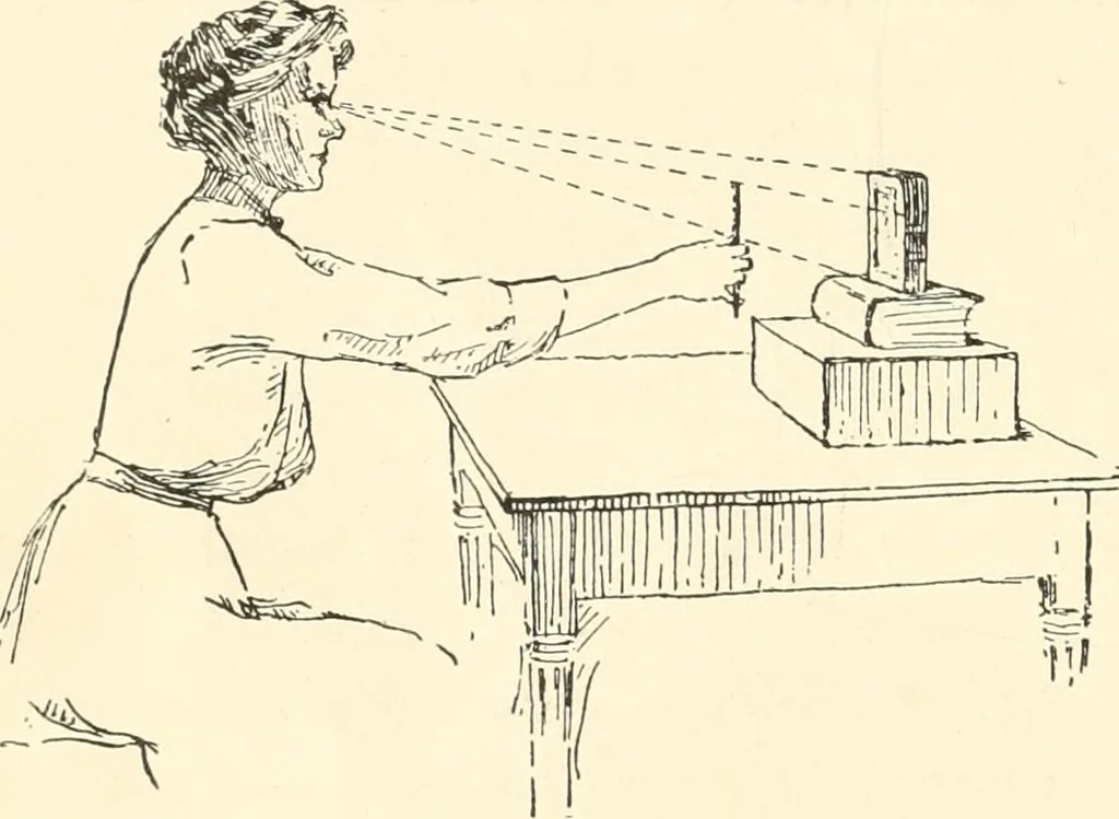 An illustration from Freehand perspective and sketching; principles and methods of expression in the pictorial representation of common objects, interiors, buildings and landscapes, 1916, leaf 23
