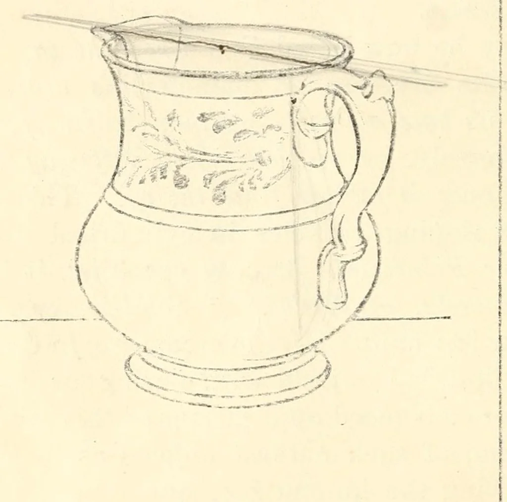 An illustration from Freehand perspective and sketching; principles and methods of expression in the pictorial representation of common objects, interiors, buildings and landscapes, 1916, leaf 39