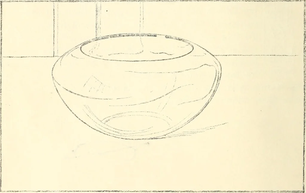 An illustration from Freehand perspective and sketching; principles and methods of expression in the pictorial representation of common objects, interiors, buildings and landscapes, 1916, leaf 43