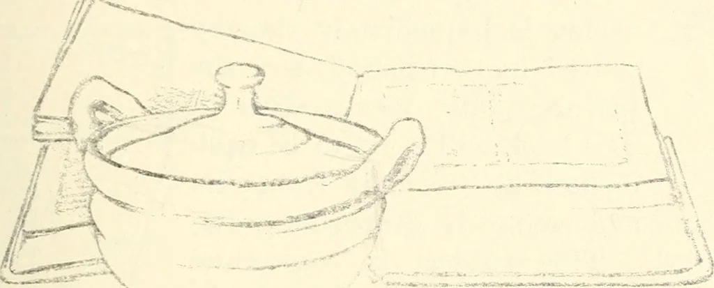 An illustration from Freehand perspective and sketching; principles and methods of expression in the pictorial representation of common objects, interiors, buildings and landscapes, 1916, leaf 64