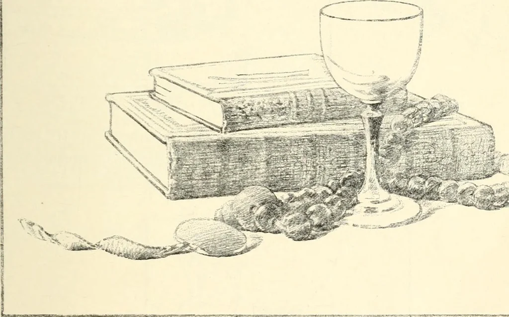 An illustration from Freehand perspective and sketching; principles and methods of expression in the pictorial representation of common objects, interiors, buildings and landscapes, 1916, leaf 86