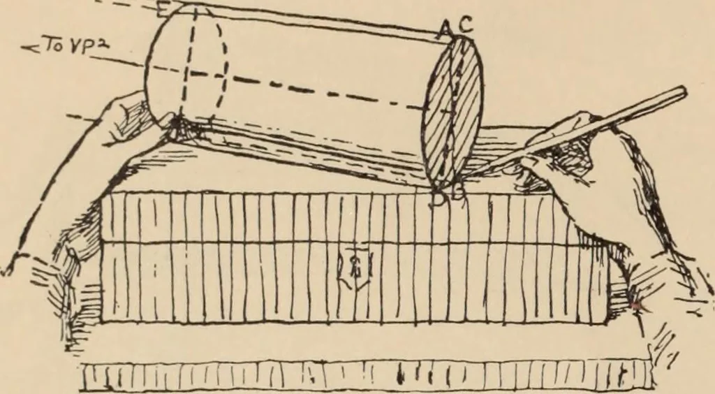 An illustration from Freehand perspective and sketching; principles and methods of expression in the pictorial representation of common objects, interiors, buildings and landscapes, 1910, leaf 111