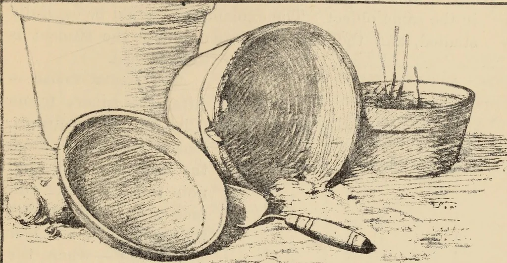 An illustration from Freehand perspective and sketching; principles and methods of expression in the pictorial representation of common objects, interiors, buildings and landscapes, 1910, leaf 112