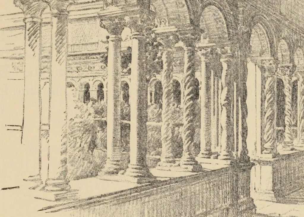 An illustration from Freehand perspective and sketching; principles and methods of expression in the pictorial representation of common objects, interiors, buildings and landscapes, 1910, leaf 120