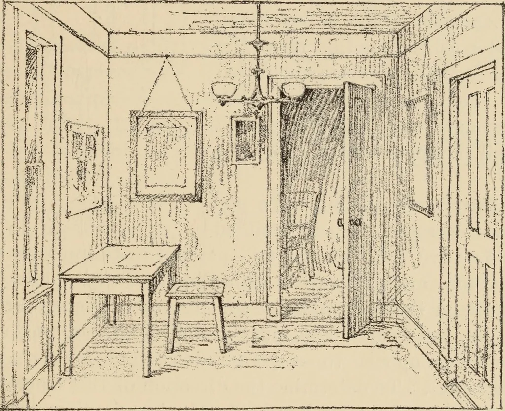 An illustration from Freehand perspective and sketching; principles and methods of expression in the pictorial representation of common objects, interiors, buildings and landscapes, 1910, leaf 122