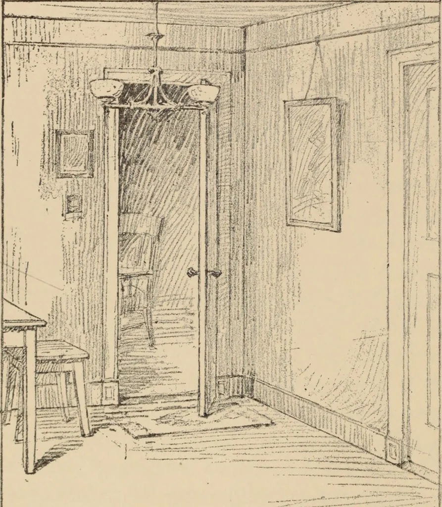 An illustration from Freehand perspective and sketching; principles and methods of expression in the pictorial representation of common objects, interiors, buildings and landscapes, 1910, leaf 127