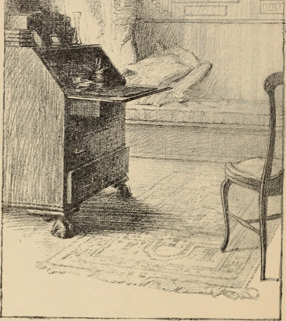 An illustration from Freehand perspective and sketching; principles and methods of expression in the pictorial representation of common objects, interiors, buildings and landscapes, 1910, leaf 131