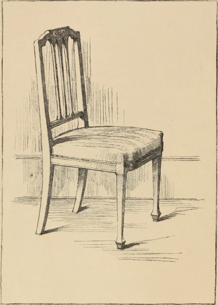 An illustration from Freehand perspective and sketching; principles and methods of expression in the pictorial representation of common objects, interiors, buildings and landscapes, 1910, leaf 135