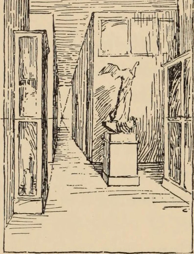 An illustration from Freehand perspective and sketching; principles and methods of expression in the pictorial representation of common objects, interiors, buildings and landscapes, 1910, leaf 151