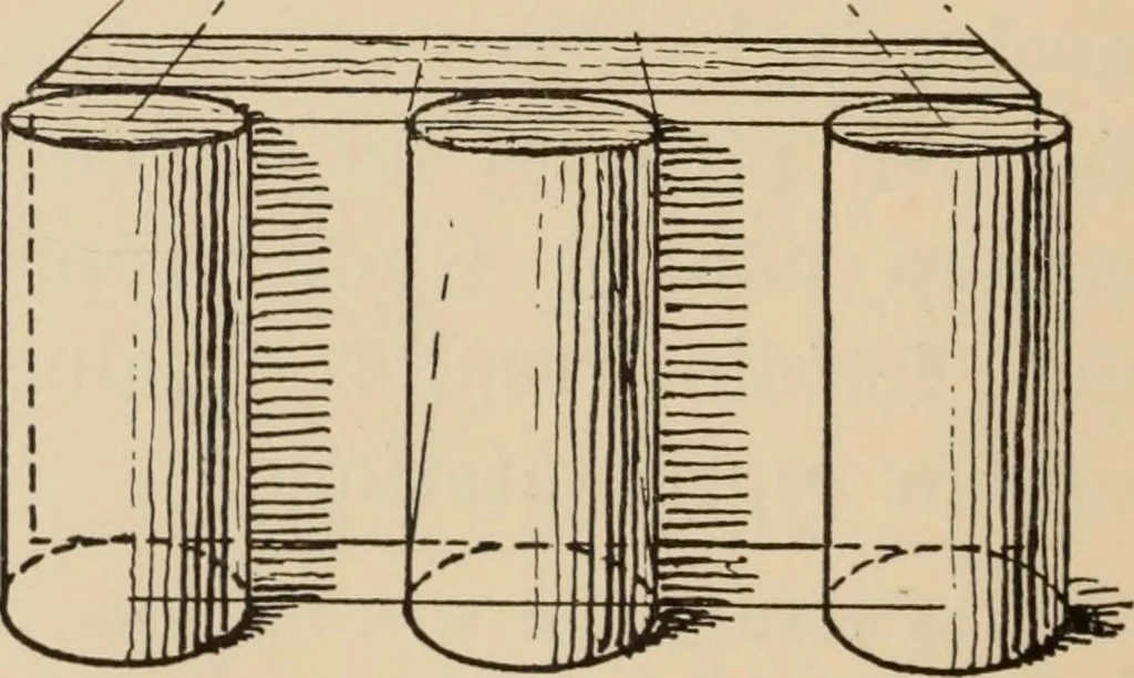 An illustration from Freehand perspective and sketching; principles and methods of expression in the pictorial representation of common objects, interiors, buildings and landscapes, 1910, leaf 157