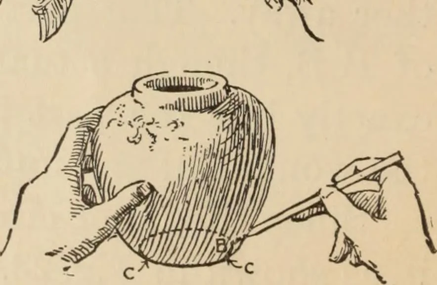 An illustration from Freehand perspective and sketching; principles and methods of expression in the pictorial representation of common objects, interiors, buildings and landscapes, 1910, leaf 33