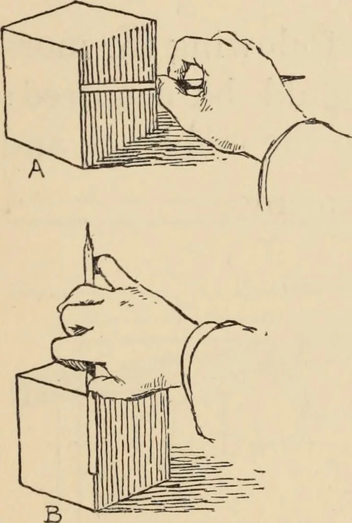 An illustration from Freehand perspective and sketching; principles and methods of expression in the pictorial representation of common objects, interiors, buildings and landscapes, 1910, leaf 72