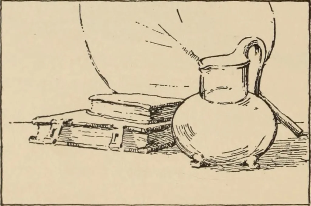 An illustration from Freehand perspective and sketching; principles and methods of expression in the pictorial representation of common objects, interiors, buildings and landscapes, 1910, leaf 85