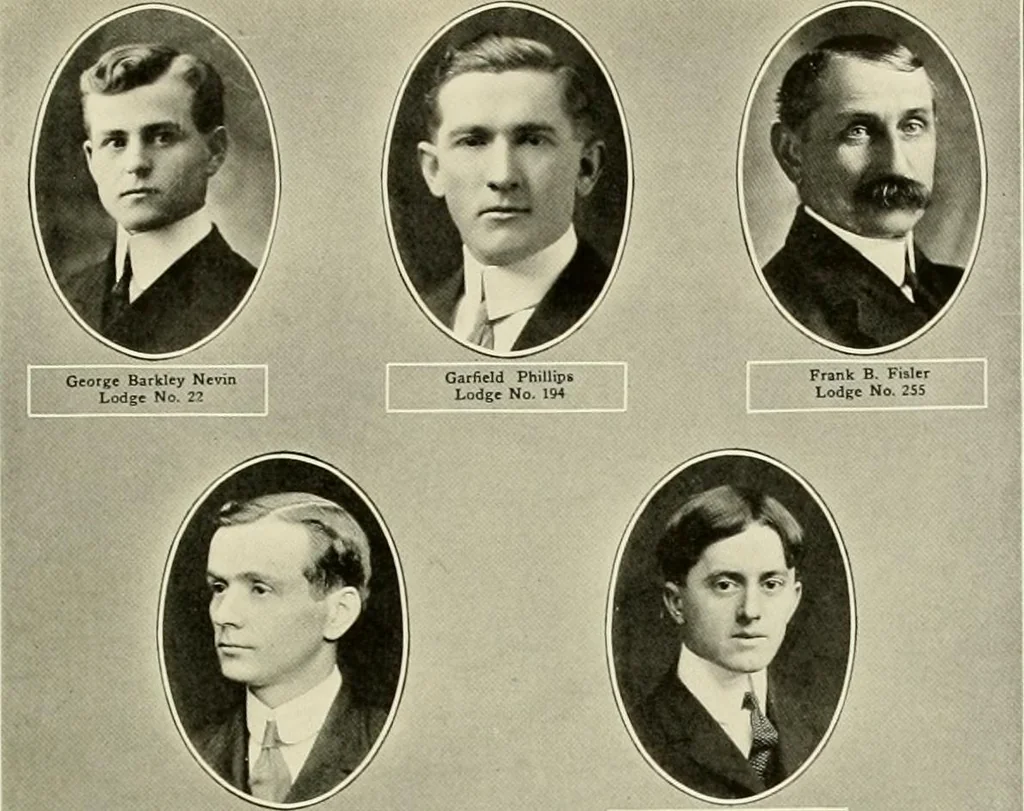 An illustration from Freemasonry in Northumberland, 1911, leaf 574