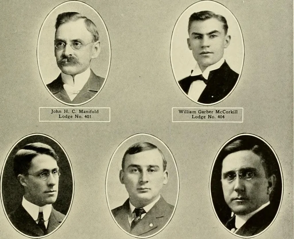 An illustration from Freemasonry in Northumberland, 1911, leaf 574