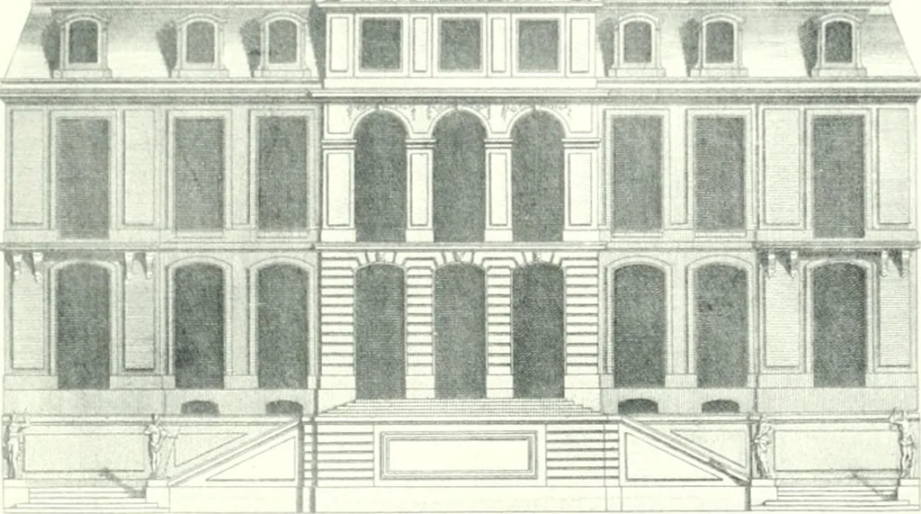 An illustration from A history of French architecture from the death of Mazarin till the death of Louis XV, 1661-1774, 1921, leaf 185