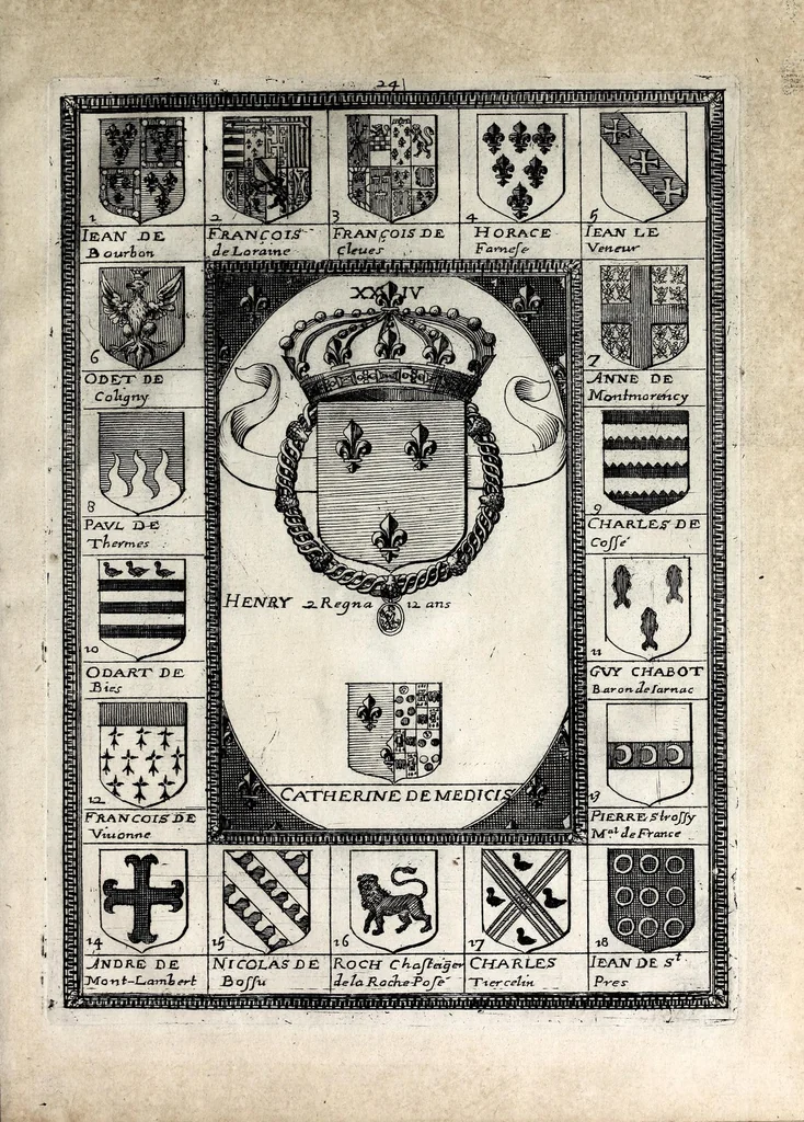 An illustration from [French armorial of the mid 17th century], 1638, leaf 111