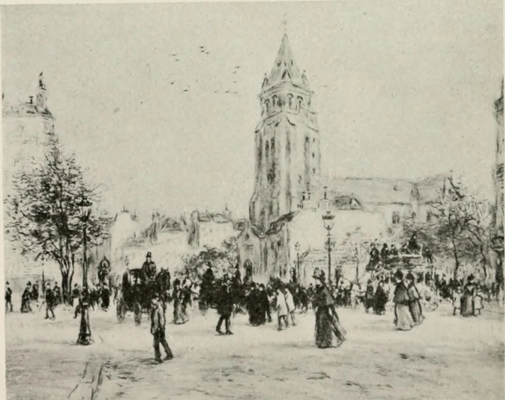 An illustration from French pictures and their painters, 1922, leaf 496