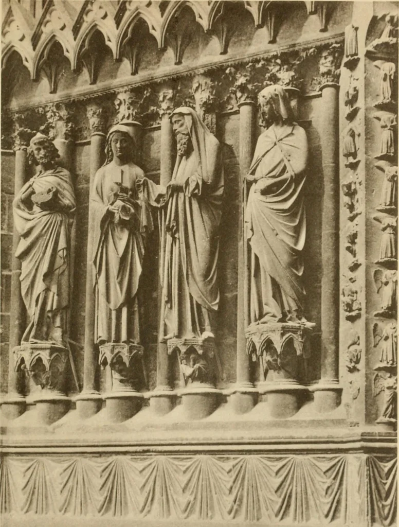 An illustration from French sculpture of the thirteenth century: seventy-eight examples of masterpieces of medieval art illustrating the works at Reims and showing their place in the history of sculpture, 1915, leaf 100