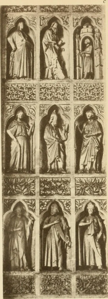 An illustration from French sculpture of the thirteenth century: seventy-eight examples of masterpieces of medieval art illustrating the works at Reims and showing their place in the history of sculpture, 1915, leaf 104