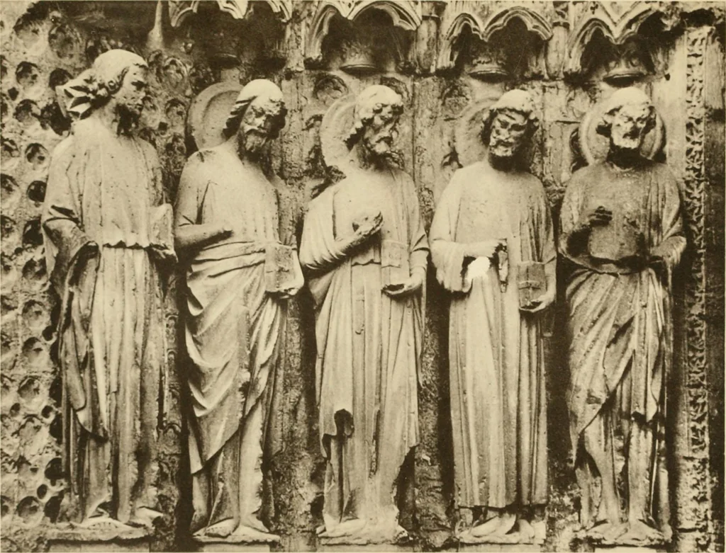 An illustration from French sculpture of the thirteenth century: seventy-eight examples of masterpieces of medieval art illustrating the works at Reims and showing their place in the history of sculpture, 1915, leaf 106