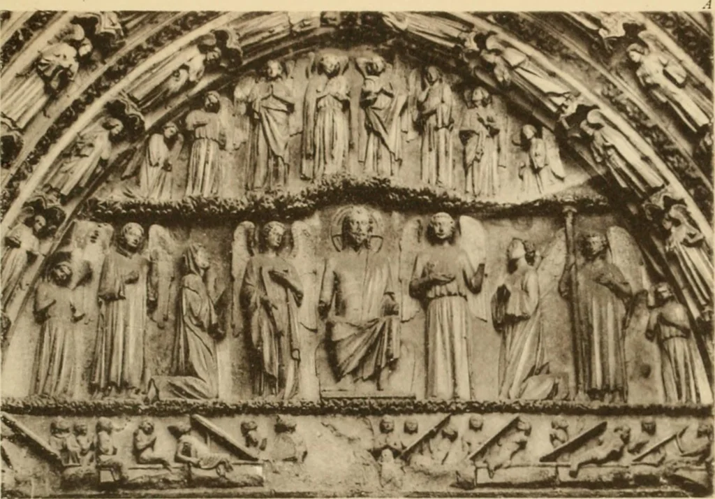 An illustration from French sculpture of the thirteenth century: seventy-eight examples of masterpieces of medieval art illustrating the works at Reims and showing their place in the history of sculpture, 1915, leaf 108
