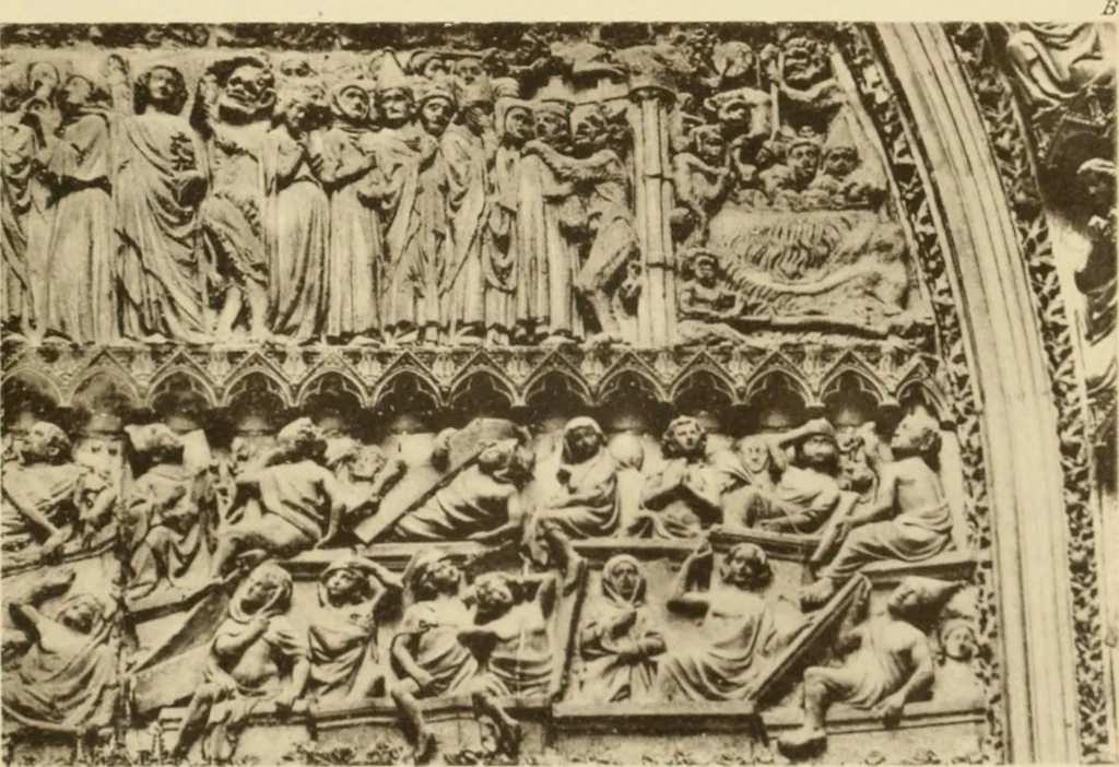An illustration from French sculpture of the thirteenth century: seventy-eight examples of masterpieces of medieval art illustrating the works at Reims and showing their place in the history of sculpture, 1915, leaf 108