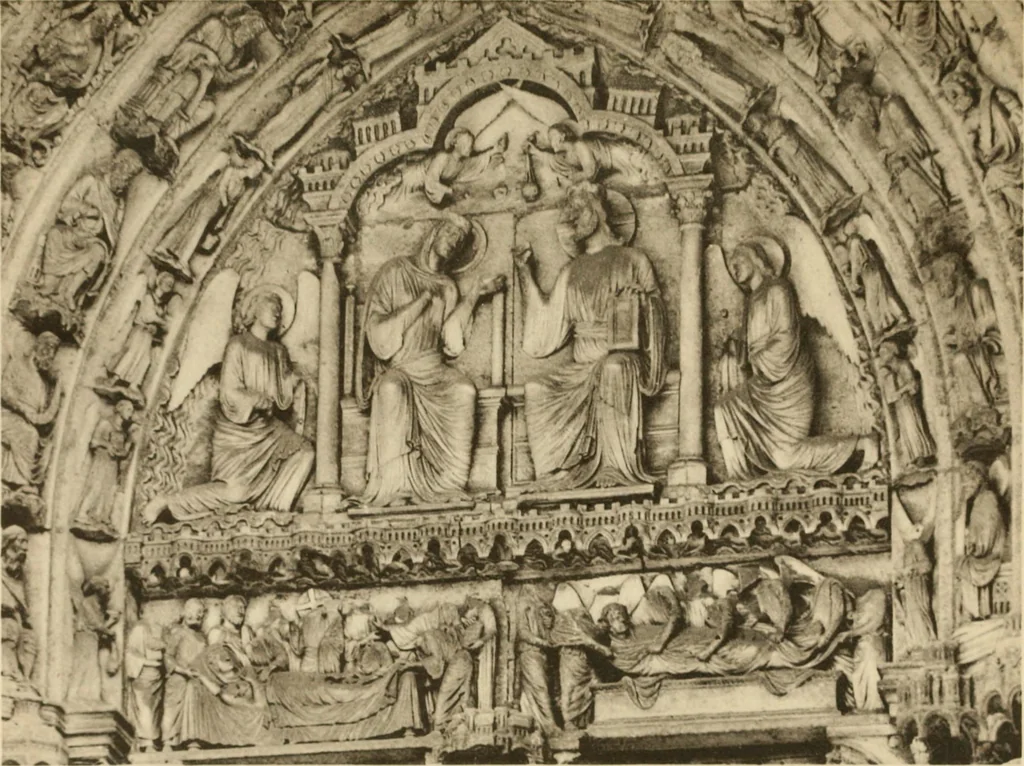 An illustration from French sculpture of the thirteenth century: seventy-eight examples of masterpieces of medieval art illustrating the works at Reims and showing their place in the history of sculpture, 1915, leaf 32