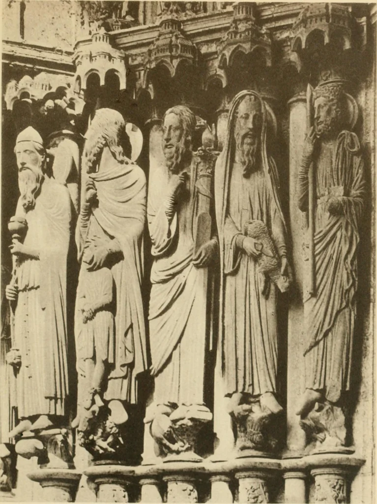 An illustration from French sculpture of the thirteenth century: seventy-eight examples of masterpieces of medieval art illustrating the works at Reims and showing their place in the history of sculpture, 1915, leaf 34