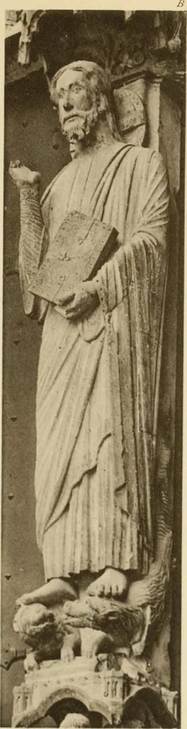 An illustration from French sculpture of the thirteenth century: seventy-eight examples of masterpieces of medieval art illustrating the works at Reims and showing their place in the history of sculpture, 1915, leaf 40