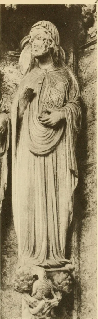 An illustration from French sculpture of the thirteenth century: seventy-eight examples of masterpieces of medieval art illustrating the works at Reims and showing their place in the history of sculpture, 1915, leaf 44