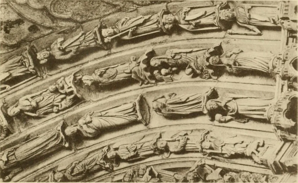 An illustration from French sculpture of the thirteenth century: seventy-eight examples of masterpieces of medieval art illustrating the works at Reims and showing their place in the history of sculpture, 1915, leaf 48