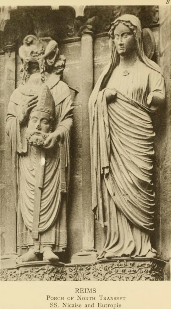 An illustration from French sculpture of the thirteenth century: seventy-eight examples of masterpieces of medieval art illustrating the works at Reims and showing their place in the history of sculpture, 1915, leaf 54