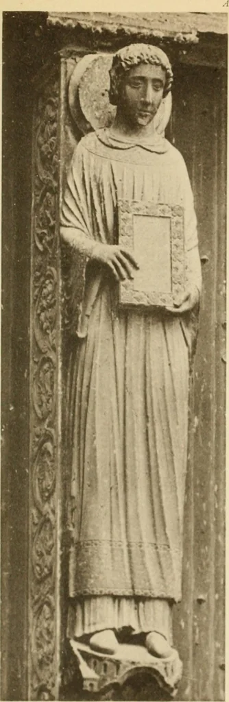 An illustration from French sculpture of the thirteenth century: seventy-eight examples of masterpieces of medieval art illustrating the works at Reims and showing their place in the history of sculpture, 1915, leaf 58