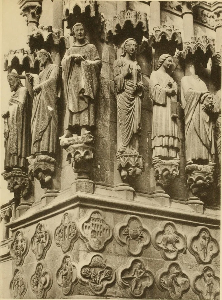 An illustration from French sculpture of the thirteenth century: seventy-eight examples of masterpieces of medieval art illustrating the works at Reims and showing their place in the history of sculpture, 1915, leaf 66