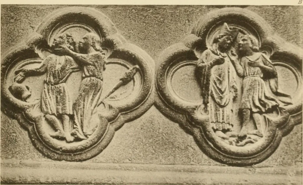 An illustration from French sculpture of the thirteenth century: seventy-eight examples of masterpieces of medieval art illustrating the works at Reims and showing their place in the history of sculpture, 1915, leaf 76