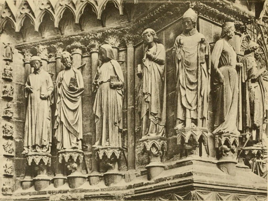 An illustration from French sculpture of the thirteenth century: seventy-eight examples of masterpieces of medieval art illustrating the works at Reims and showing their place in the history of sculpture, 1915, leaf 98
