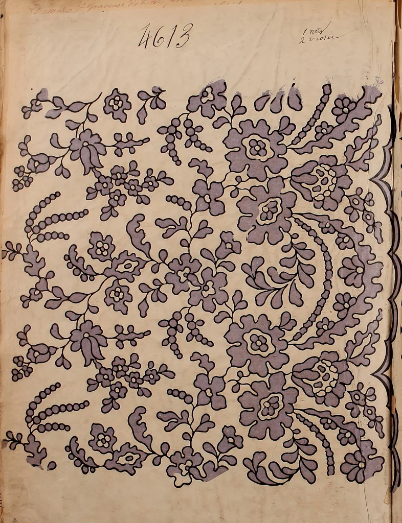 An illustration from [French textiles], 1863, leaf 105