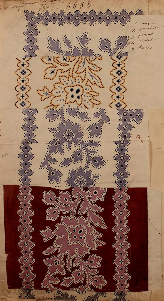 An illustration from [French textiles], 1863, leaf 135