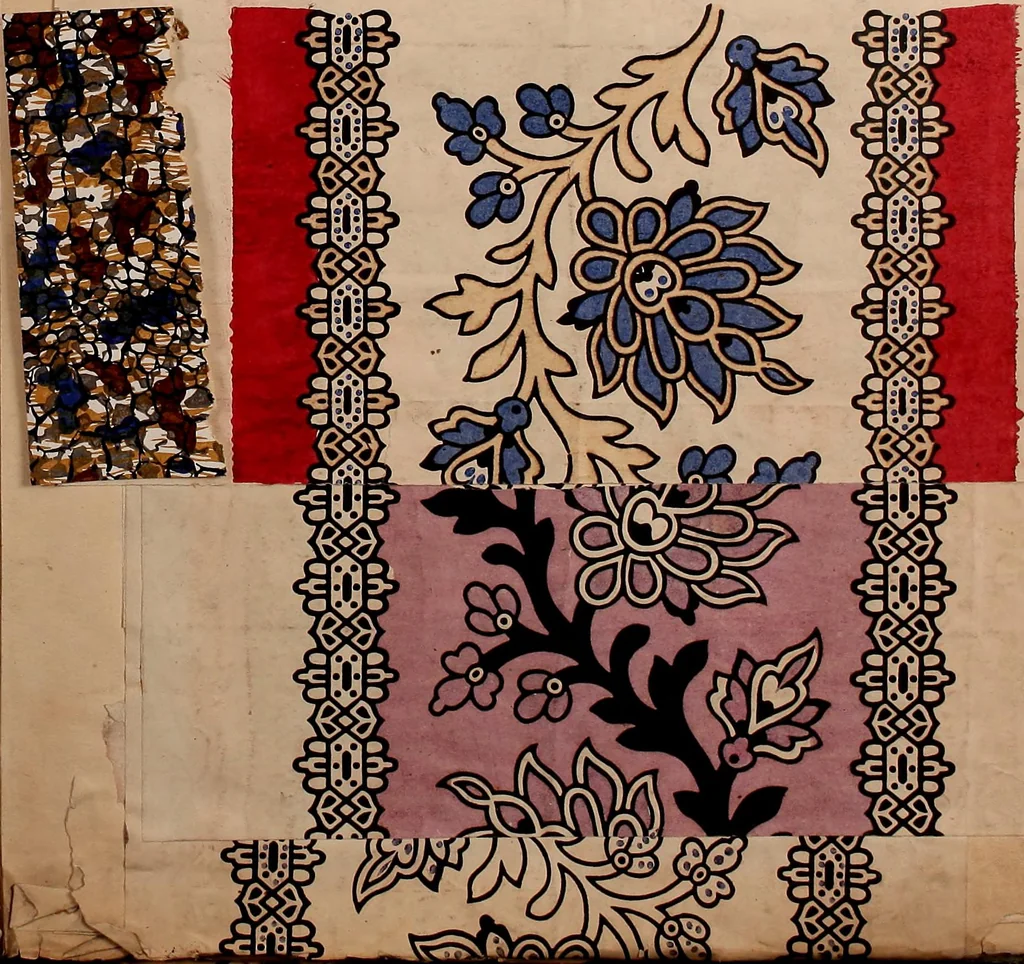 An illustration from [French textiles], 1863, leaf 136
