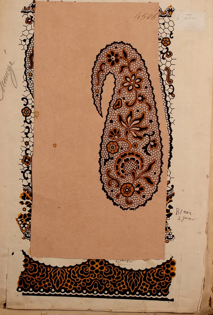 An illustration from [French textiles], 1863, leaf 14