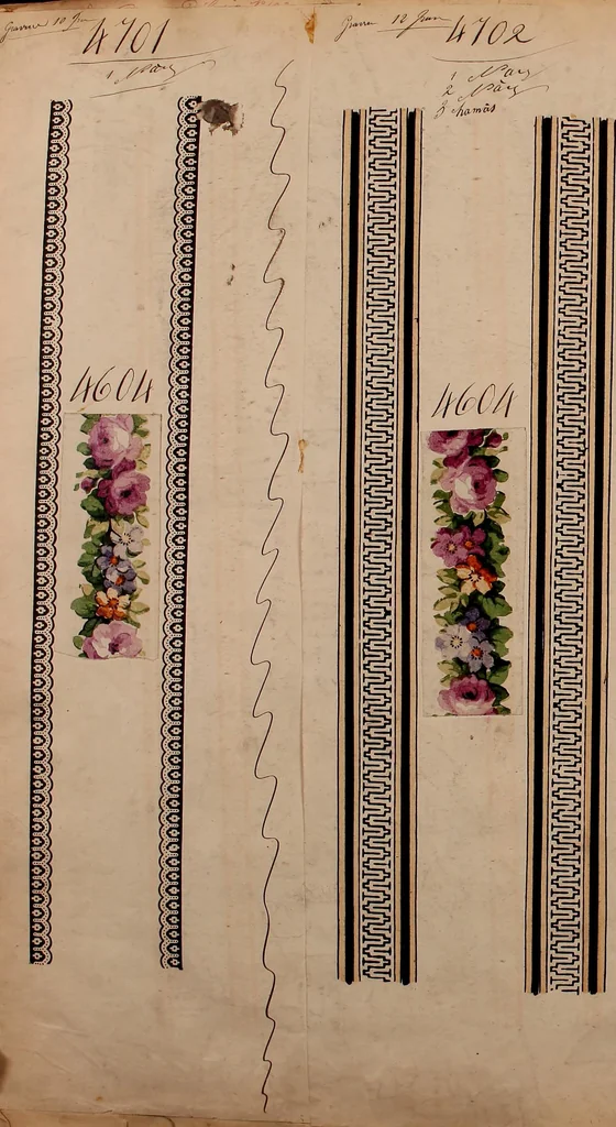 An illustration from [French textiles], 1863, leaf 155