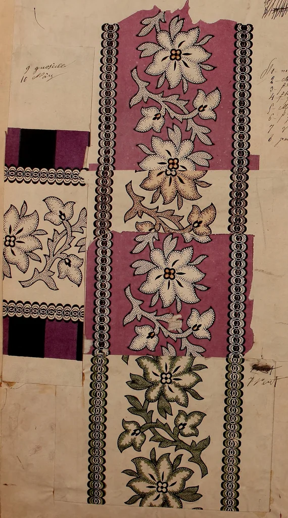 An illustration from [French textiles], 1863, leaf 71