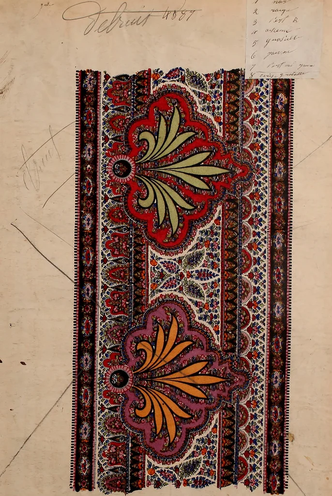 An illustration from [French textiles], 1863, leaf 90