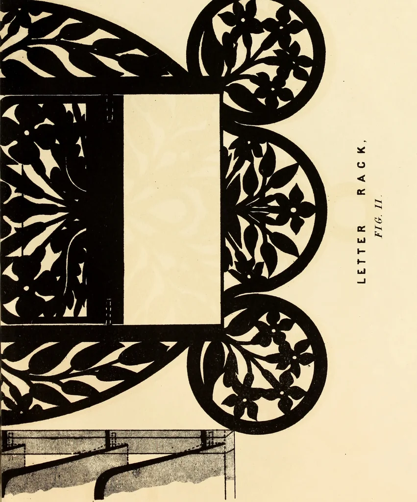 An illustration from Fret cutting and perforated carving : with practical instructions / by W. Bemrose, Jun, 1867, leaf 34