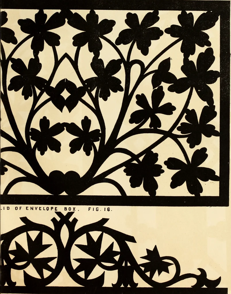 An illustration from Fret cutting and perforated carving : with practical instructions / by W. Bemrose, Jun, 1867, leaf 42
