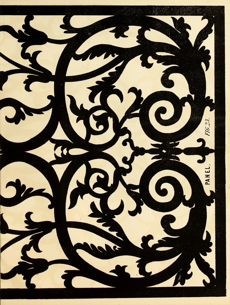 An illustration from Fret cutting and perforated carving : with practical instructions / by W. Bemrose, Jun, 1867, leaf 50