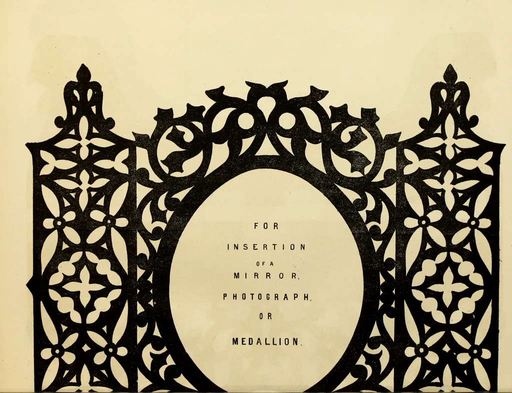 An illustration from Fret cutting and perforated carving : with practical instructions / by W. Bemrose, Jun, 1867, leaf 61