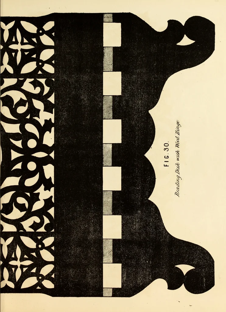 An illustration from Fret cutting and perforated carving : with practical instructions / by W. Bemrose, Jun, 1867, leaf 62